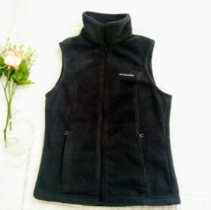 Columbia Fleece Zip Up Vest in Black